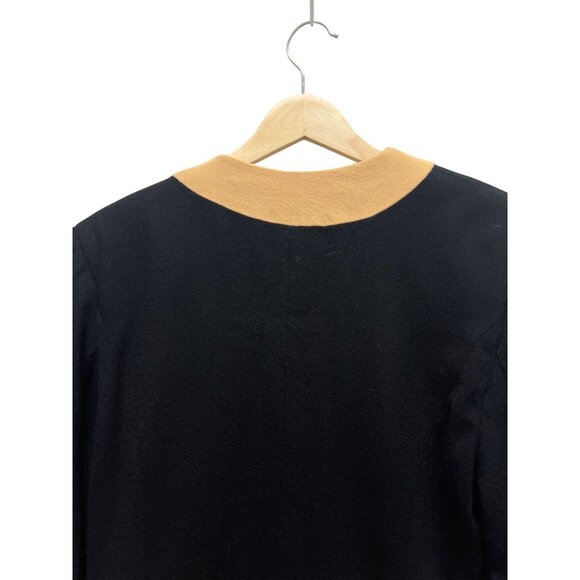 Progressive Image Vintage 80's Black and Tan Crepe Worsted Wool Blazer - Picture 6 of 9